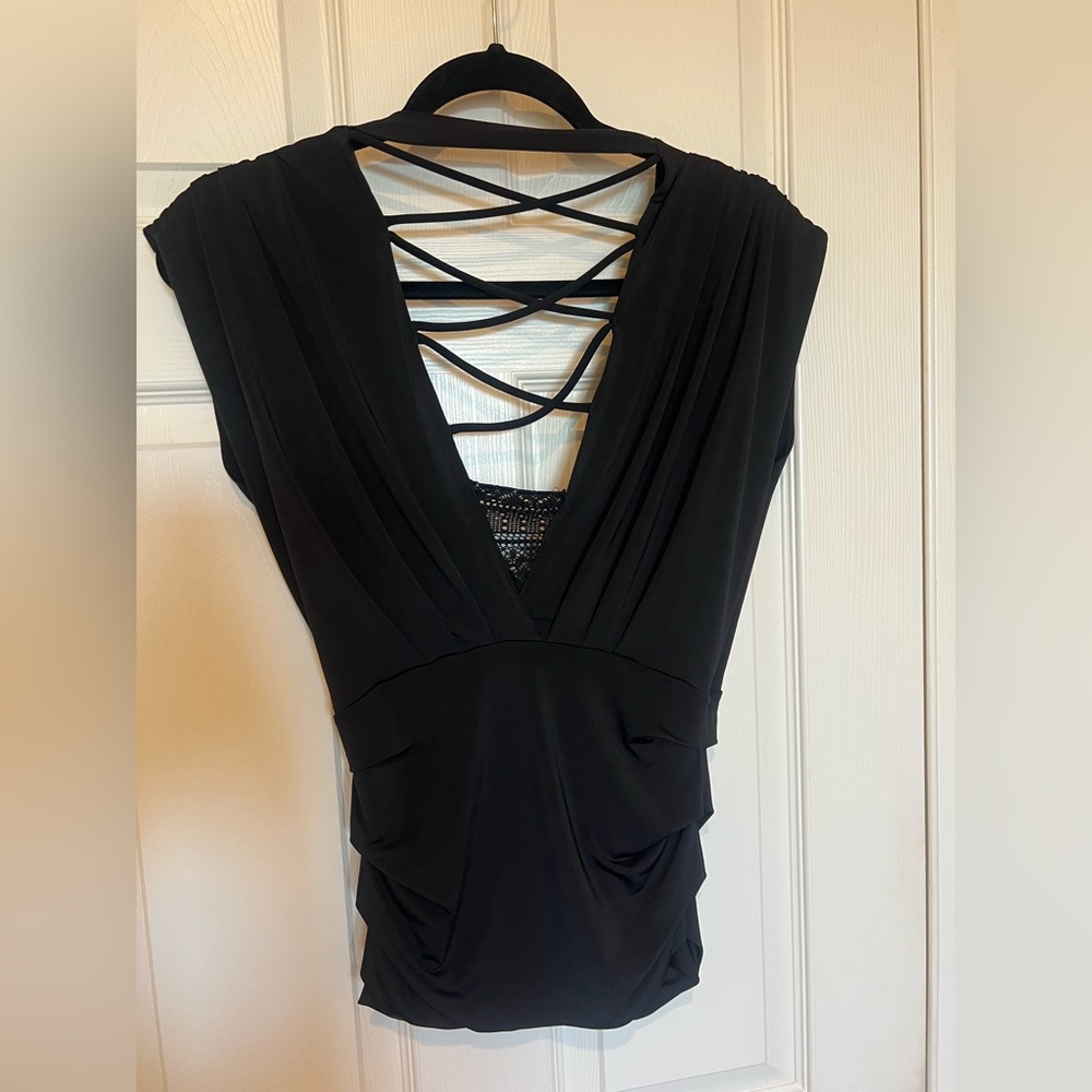 Elegant Black top with Strappy Back